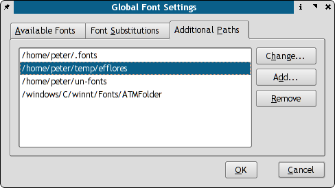 Adding additional font paths.